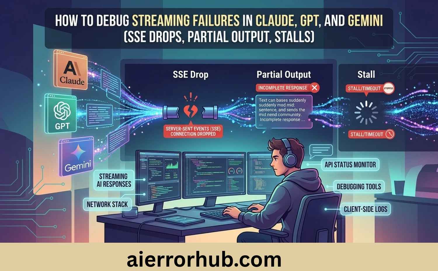 How to Debug Streaming Failures in Claude, GPT, and Gemini (SSE Drops, Partial Output, Stalls)